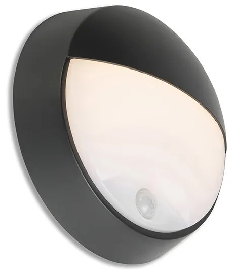 Zewnetrzna Lampa ścienna zewnętrzna czarna z LED z czujnikiem ruchu IP54 - Hortus Nowoczesny Oswietlenie zewnetrzne