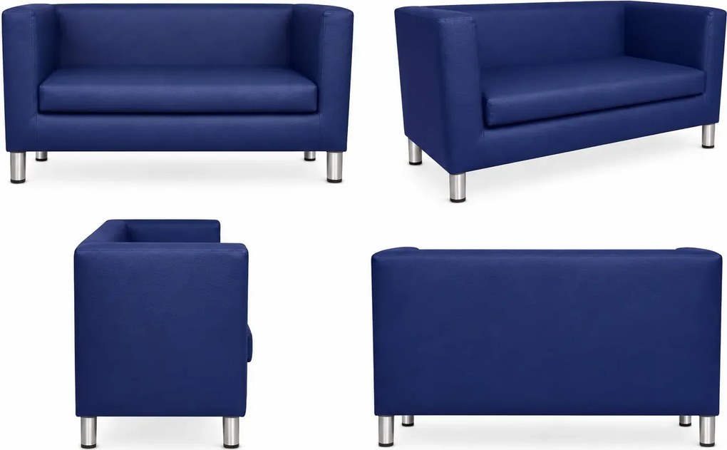 Sofa Monaco : Kolor nogi - Chrom, Kolor tkaniny - EKO-SKÓRA - 4D, Typ tkaniny - Eko-skóra , Wysokość nogi - 15 cm