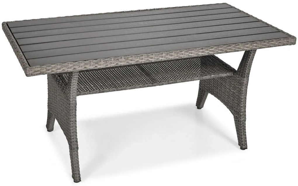 Zestaw mebli ogrodowych z narożnikiem i pufami Sztokholm Plus, grafitowy