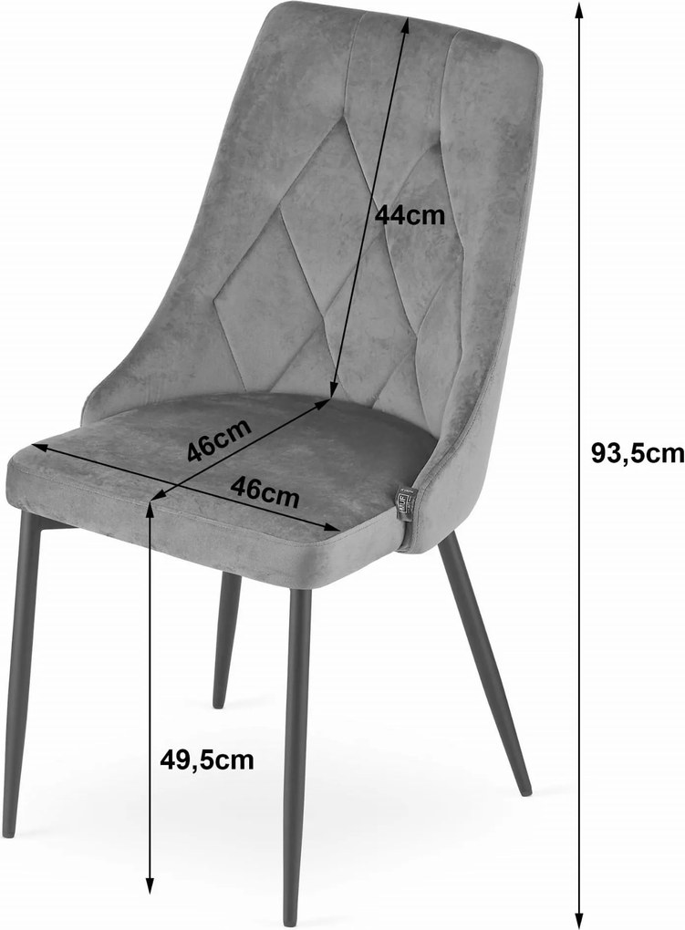 PROMOCJA Czarny aksamitowy krzesło do jadalni IMOLA II. jakość