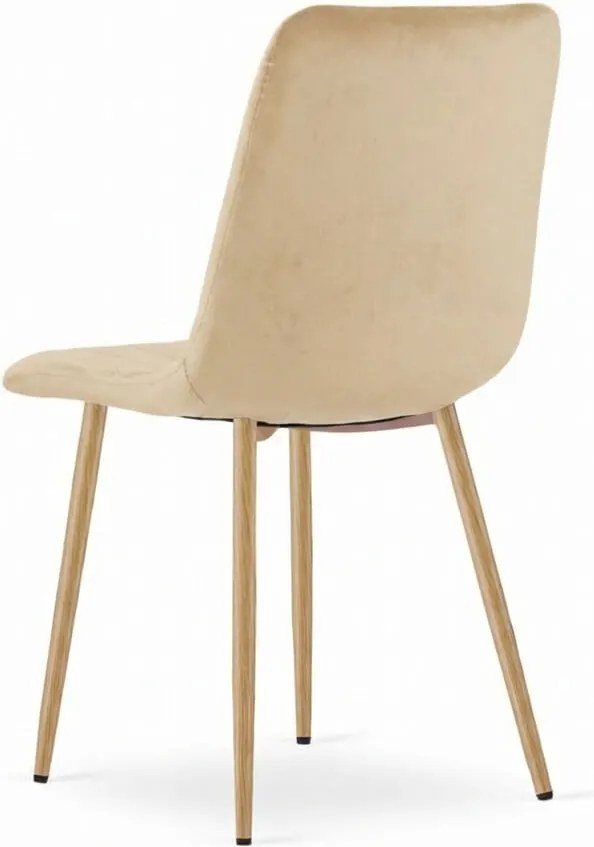 Kremowe aksamitne krzesło LAVA BUTTER CREAM