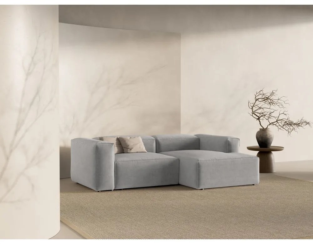 Jasnoszary narożnik (prawostronny/z szezlongiem) Bergamo – Cosmopolitan Design