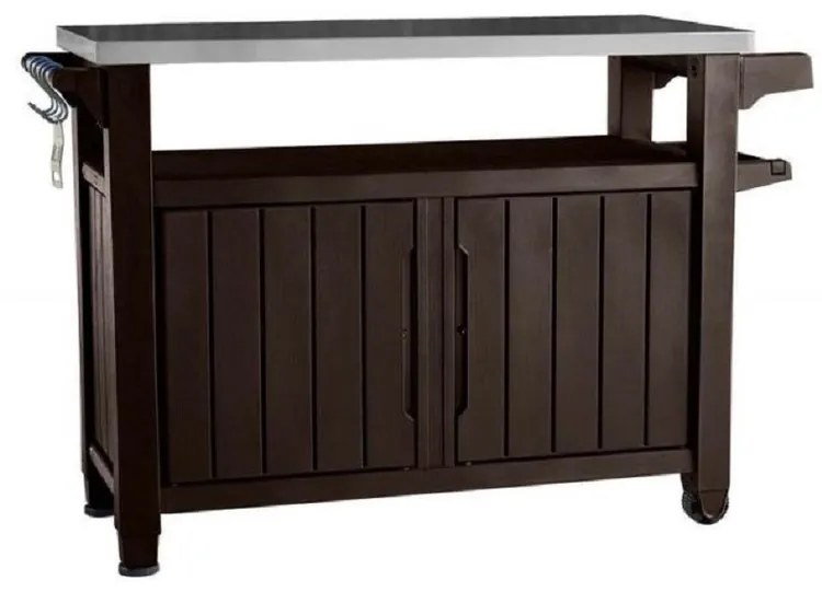 Keter Wielofunkcyjny stół ogrodowy do grilla UNITYXL 270l grafitowy, 134 x 52 x 90 cm