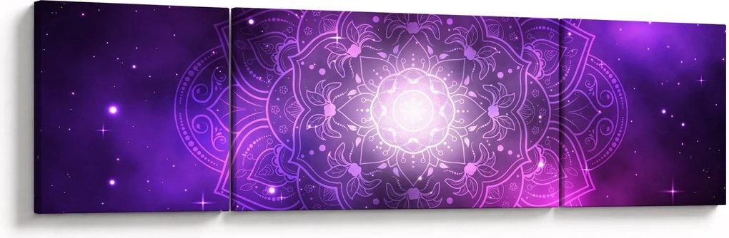 Obraz fioletowej abstrakcji (170x50 cm)