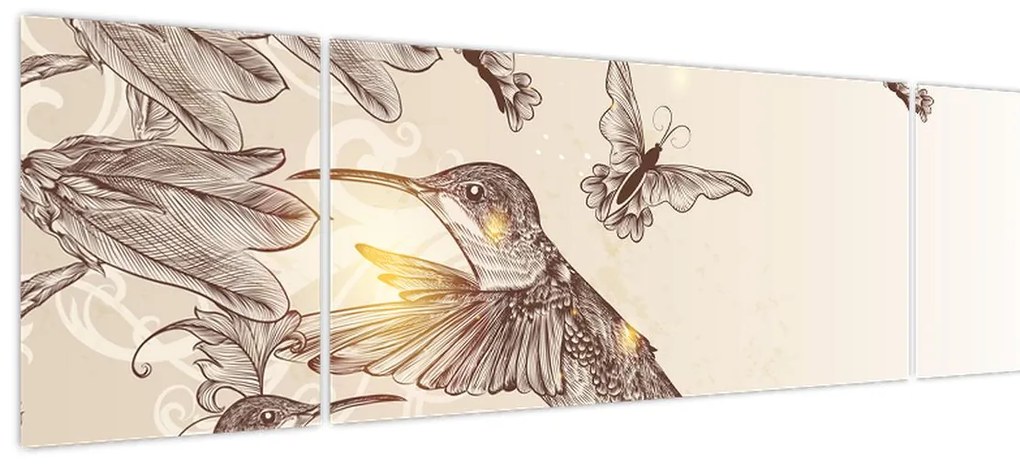 Obraz - Kolibry (170x50 cm)