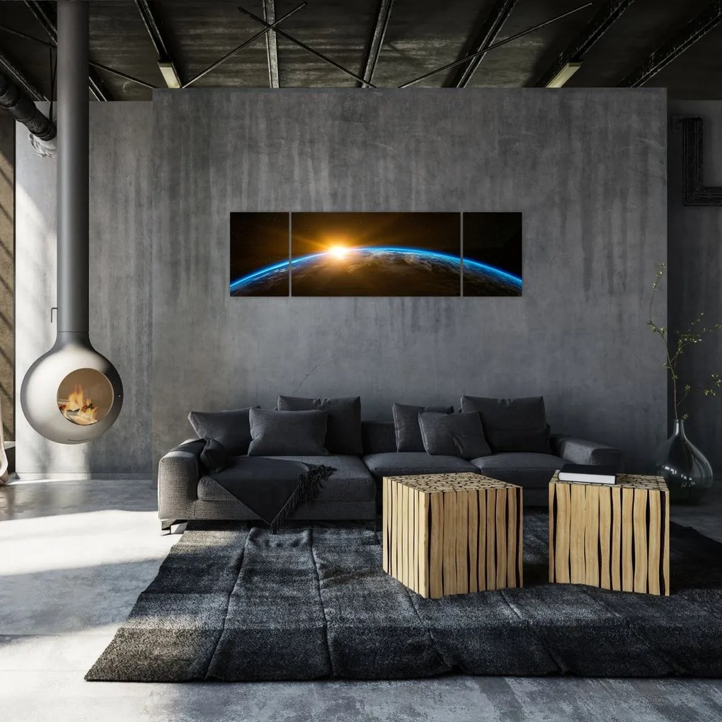 Obraz planety Ziemi z kosmosu (170x50 cm)