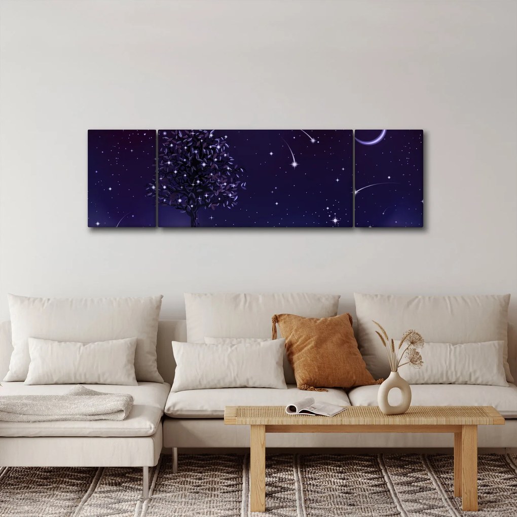 Obraz - Noc uchwycona przez ilustrację (170x50 cm)