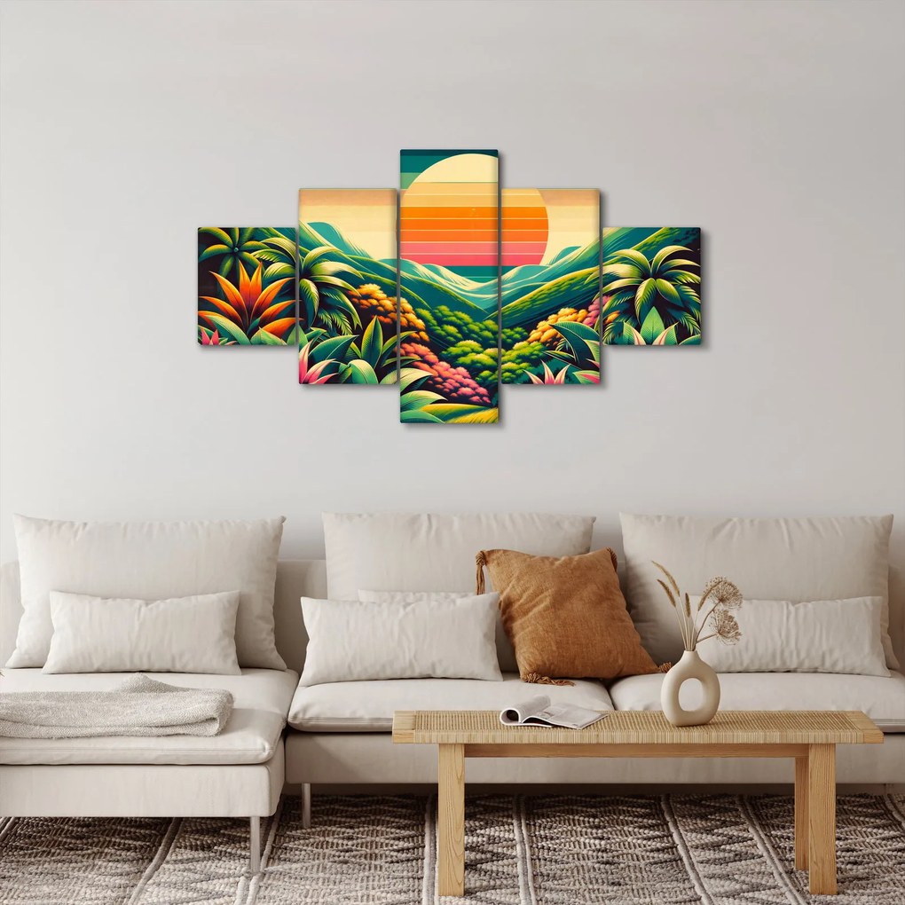 Obraz - Kolorowy zachód słońca (125x70 cm)