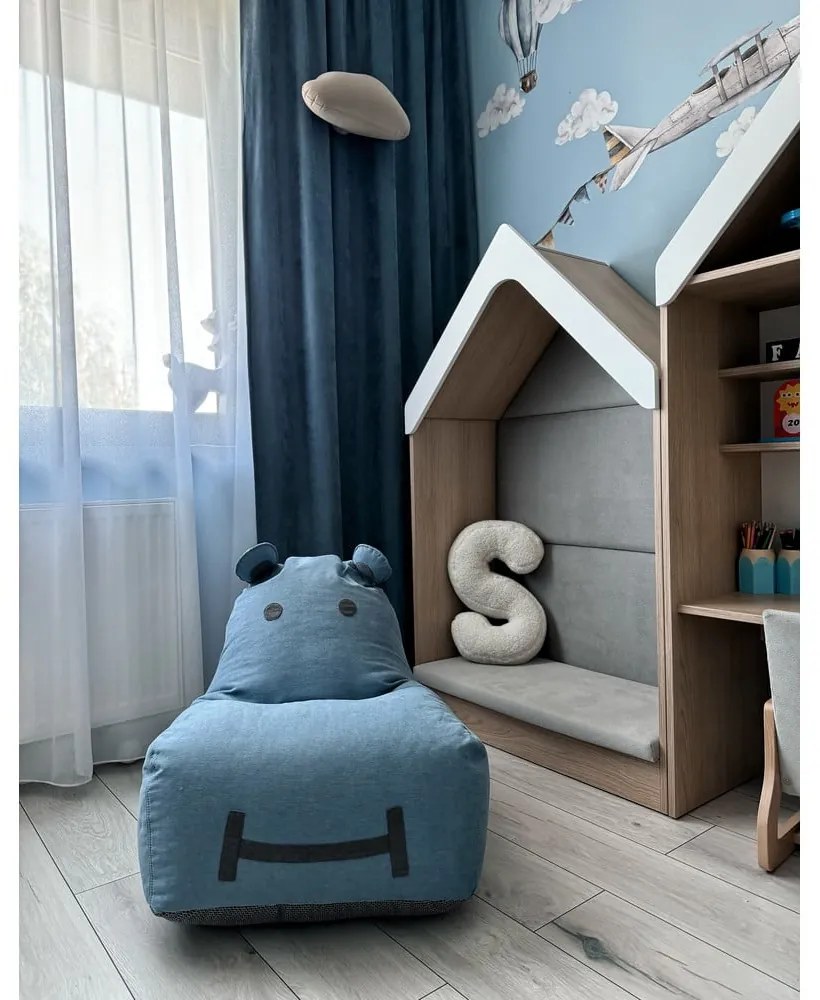 Niebieski dziecięcy worek do siedzenia Hippo – The Brooklyn Kids