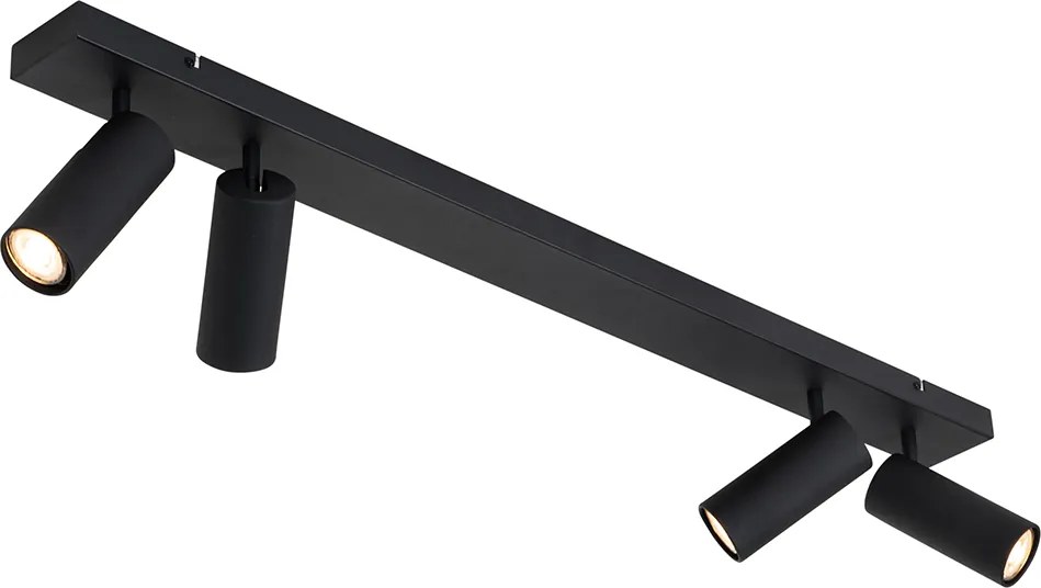 Inteligentny reflektor sufitowy czarny 4-punktowy regulowany z 4 Wifi GU10 50mm - Renna