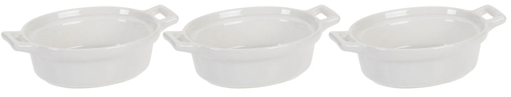 Naczynia do zapiekania z porcelany, 3 sztuki, owalne