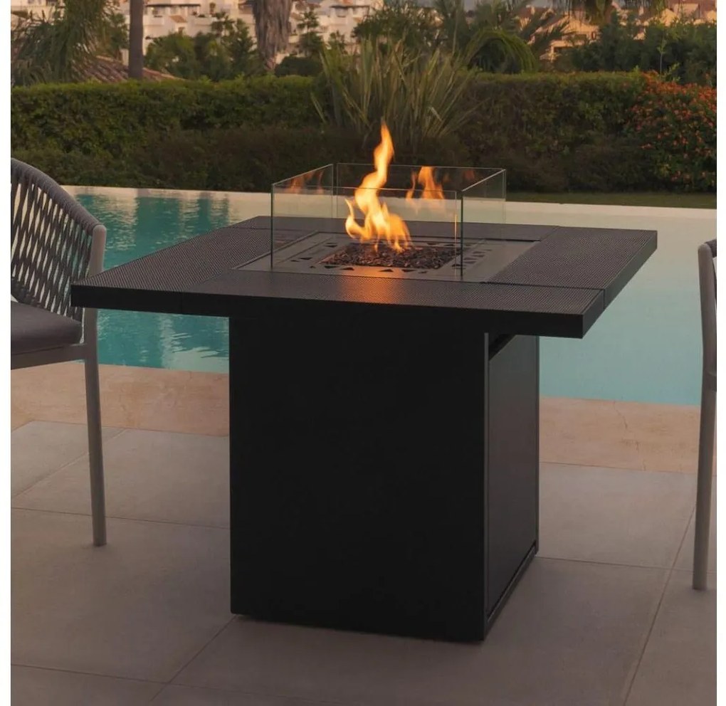 Planika Square Table GAS - zewnętrzny gaz Kominek 79,7x90 cm 10kW