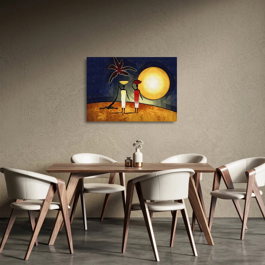 Obraz na szkle starożytnego obrazu (70x50 cm)