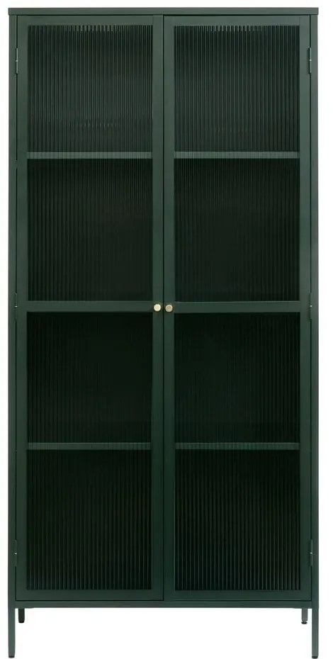 Ciemnozielona metalowa witryna 90x190 cm Bronco – Unique Furniture