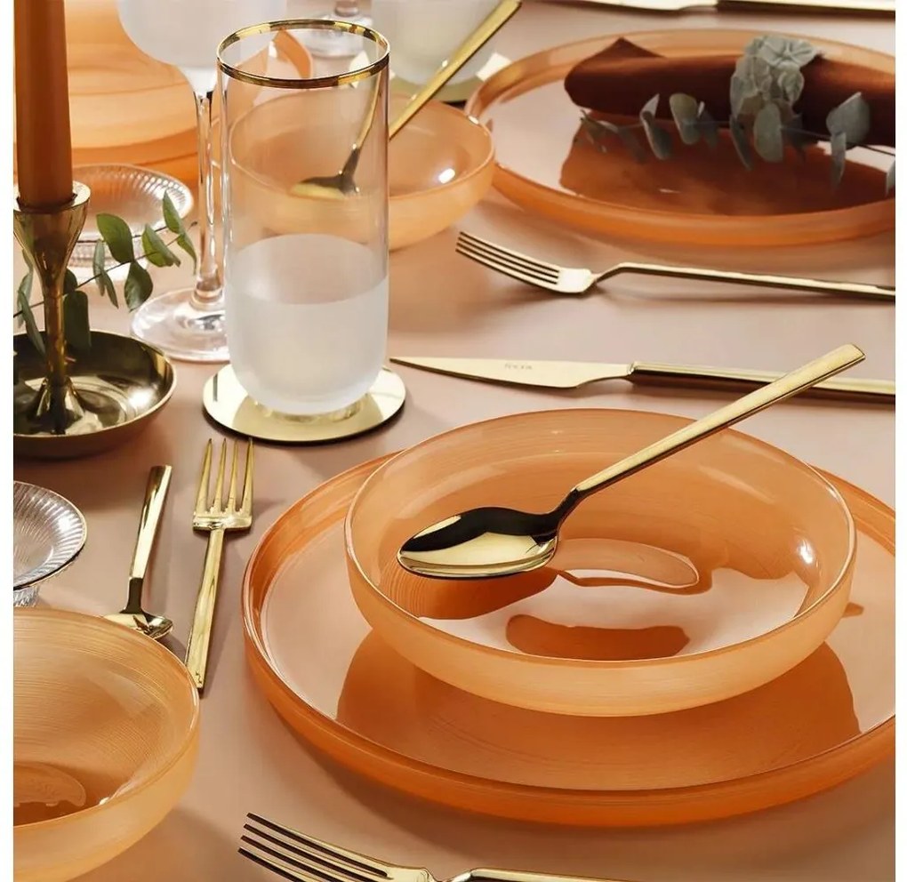 Zestaw obiadowy 18 szt. pomarańczowy/szkło