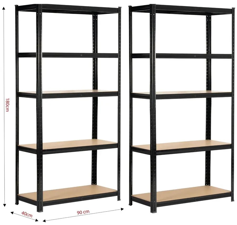 2 czarne regały magazynowe na narzędzia R2-P85