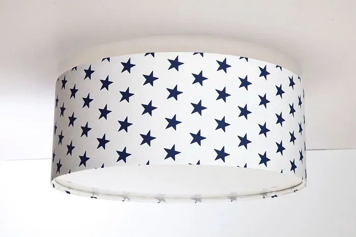 Biały abażurowy plafon w gwiazdki do pokoju dziecka - 3X A355 A9-B76