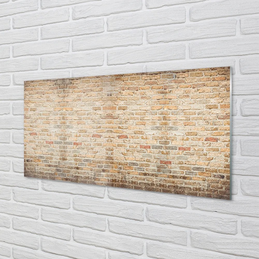 Szklany Panel Cegła mur vintage