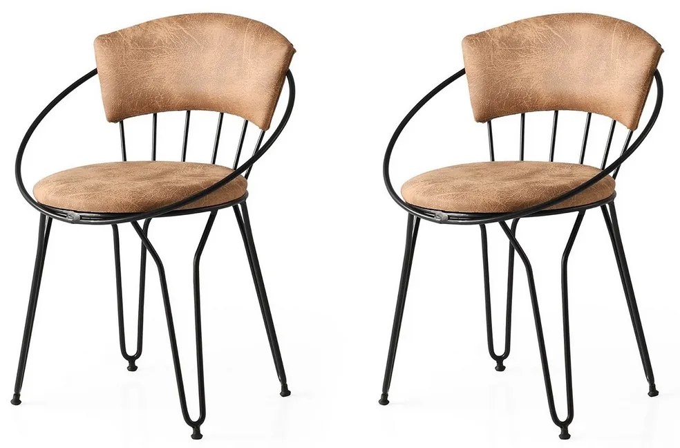 Zestaw krzeseł do jadalni Istanbul Beige and Black, 2 szt.
