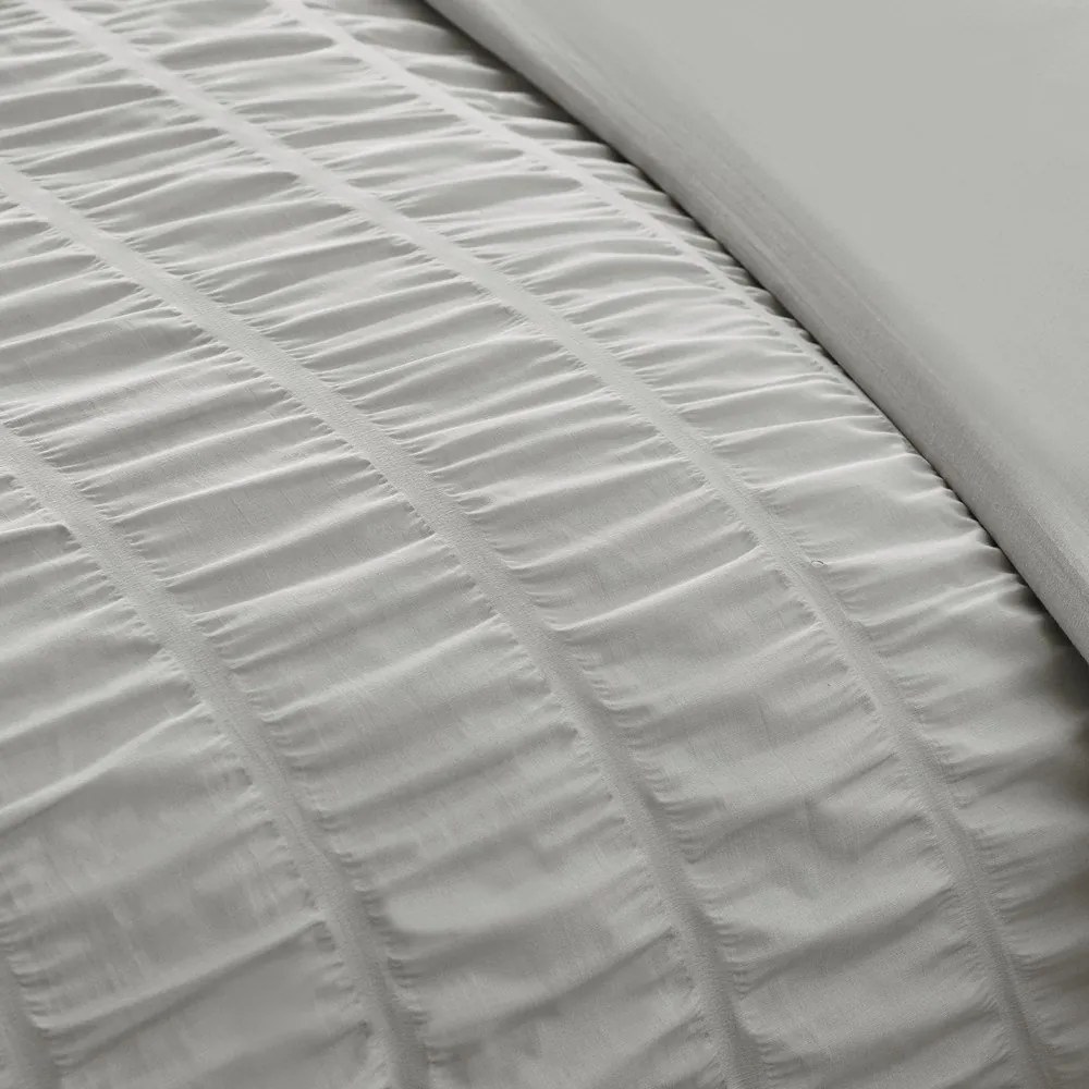 Szara pościel dwuosobowa z kory 230x220 cm Seersucker Frill – Catherine Lansfield