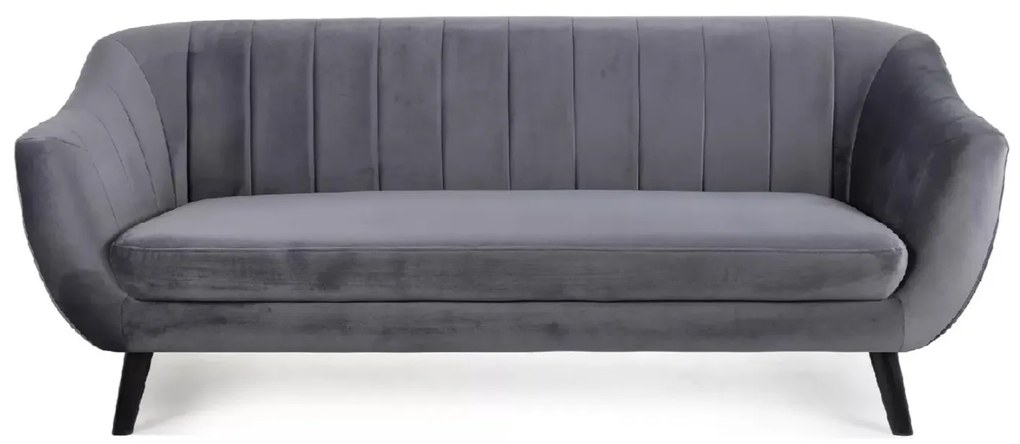 SOFA ELITE 3 VELVET SZARY BLUVEL 14 / WENGE SIGNAL