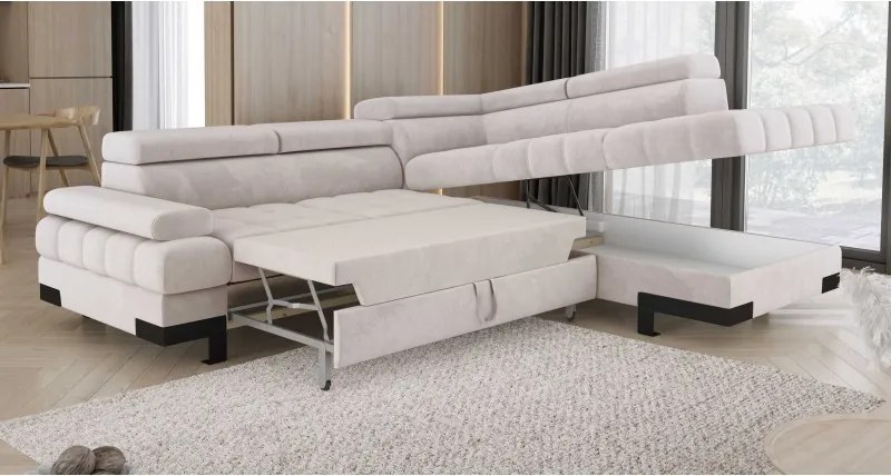 Narożnik SELVA L z funkcją spania i pojemnikiem SALVADOR 01 WERSAL