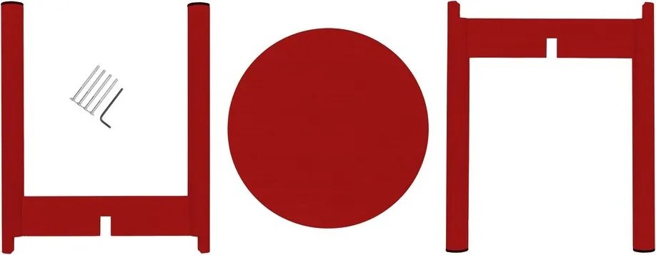 Czerwony stołek z litego drewna bukowego Hopp – noo.ma