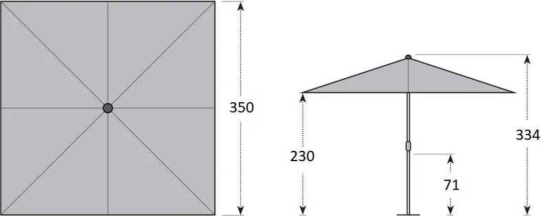 Doppler ALU EXPERT Teleskop parasol ogrodowy 350 x 350 cm antracyt
