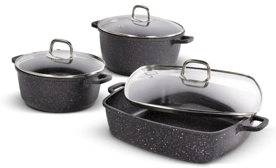Lamart LT1287 6-częściowy zestaw naczyń Cast,czarny