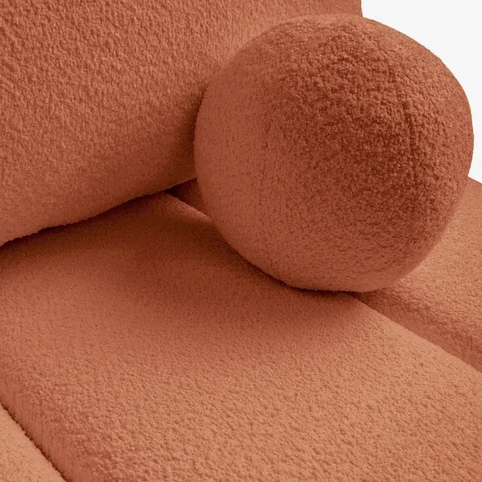 Sofa z Funkcją Spania SARIA Ruda Boucle Nowoczesna