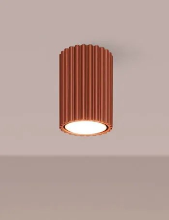 Nowoczesna ryflowana lampa tuba w kolorze ochra - D286-Melson