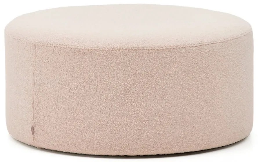 Jasnoróżowy puf z materiału bouclé Kaeli – Kave Home