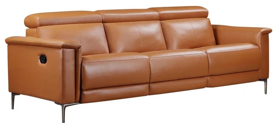Brązowa sofa z imitacji skóry 222 cm Lund – Støraa