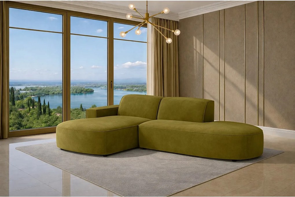 Narożnik Cursal Atelier, tkanina Salvador, Oliwkowy, Lewy