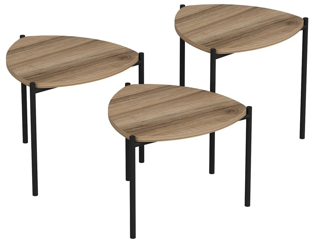 Stolik kawowy Lenny Walnut, 3 szt.