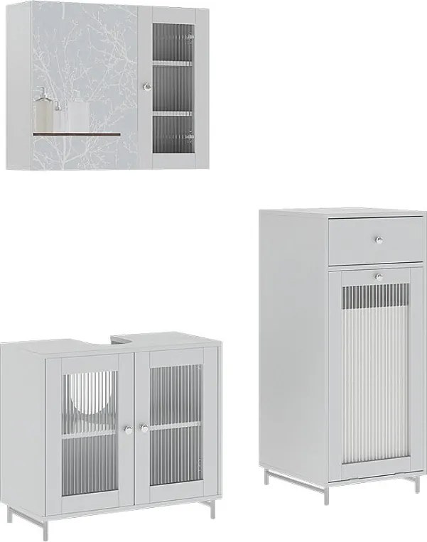 Zestaw mebli łazienkowych biały 60x30x58 malte