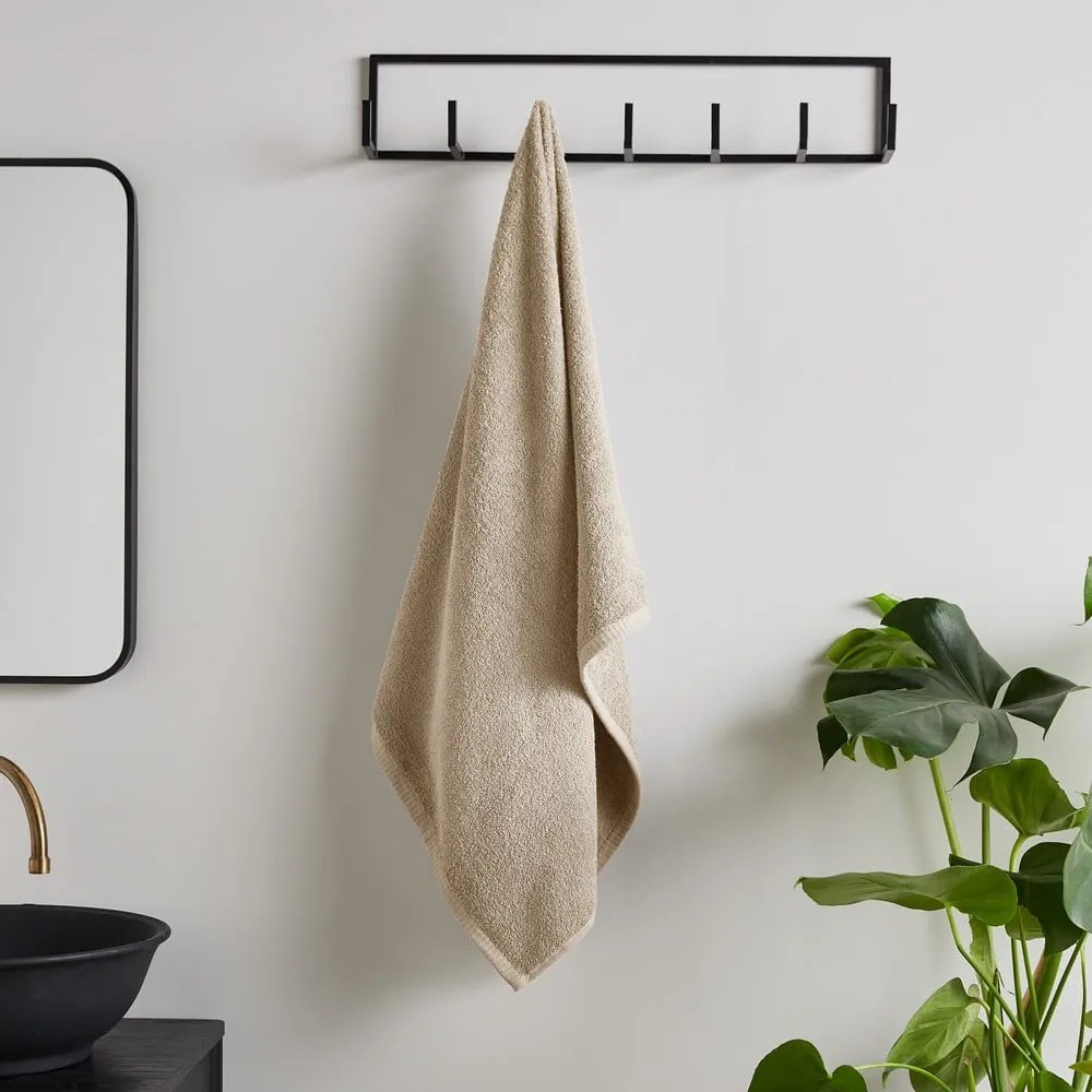 Beżowy bawełniany ręcznik szybkoschnący/frotte 50x85 cm Quick Dry – Catherine Lansfield