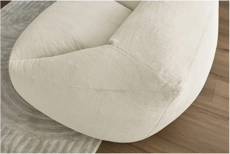 Kremowy worek do siedzenia z imitacji futra Lilibet – Bobochic Paris