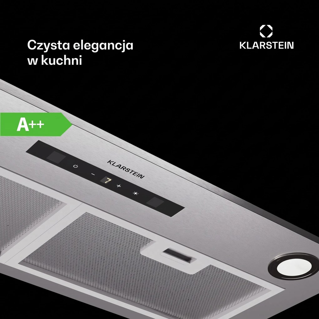 Klarstein Paolo 72cm 520m³/h Okap do Zabudowy Srebrny