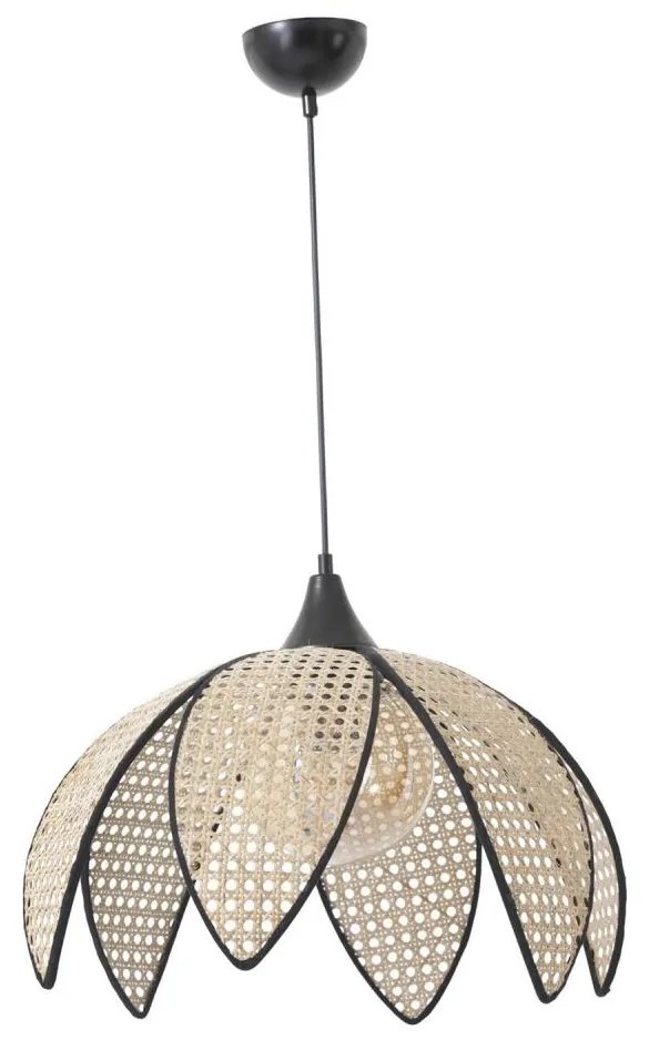 Lampa wisząca na lince FUME 1xE27/40W/230V śr. 40 cm czarna/beżowa