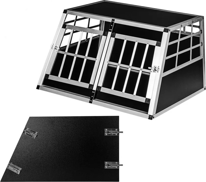 Skrzynia transportowa aluminiowa dla psów dwudrzwiowa tylna