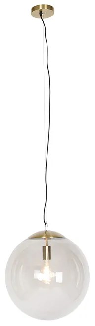 Nowoczesna lampa wisząca mosiężna z dymionym szkłem 40 cm - Ball Nowoczesny Oswietlenie wewnetrzne