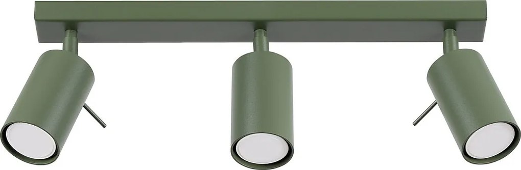 Lampa Sufitowa Nowoczesny Ring, Stal - 3 Źródło - L.45 X H.17 Cm - Zielony Oliwkowy