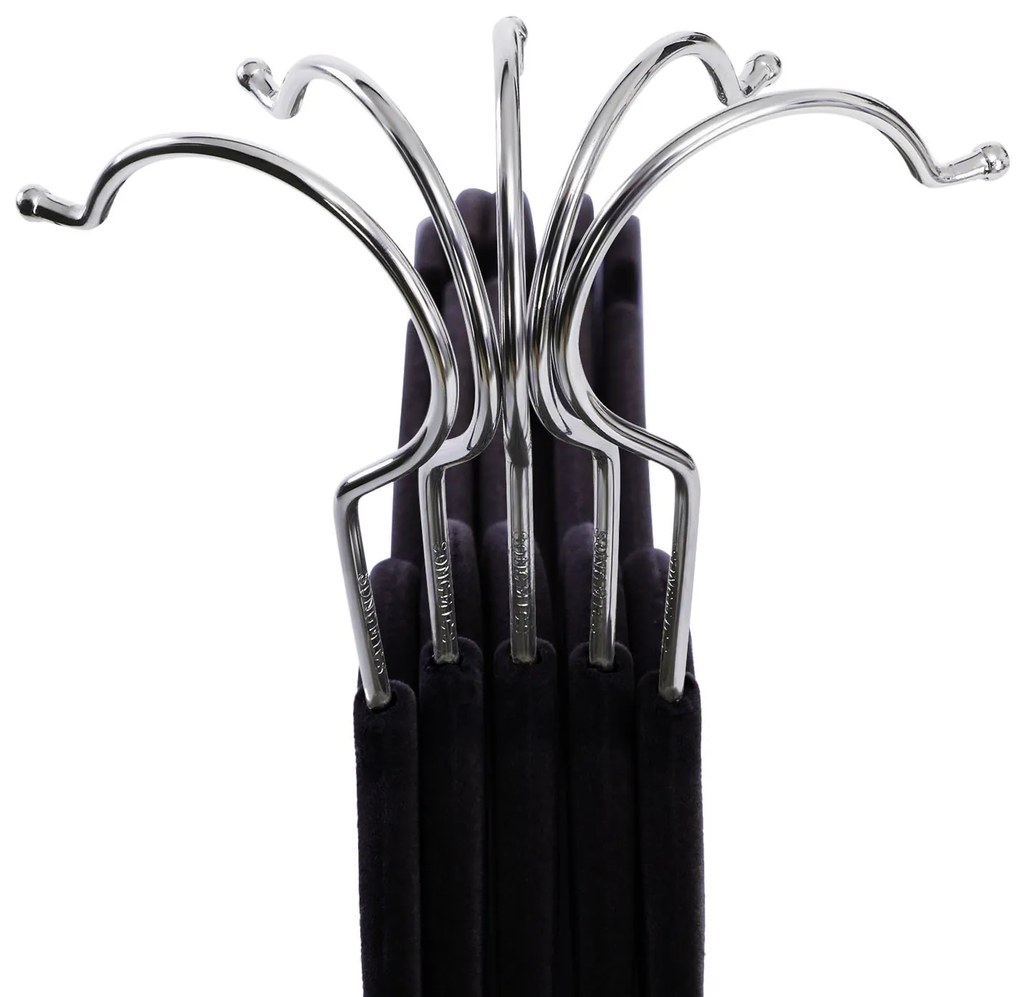 Wieszak na ubrania z czarnym welurem, 20 szt