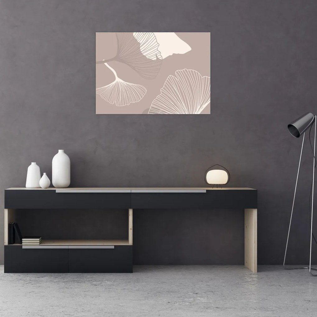 Obraz - Beżowe liście N⁰1 (70x50 cm)