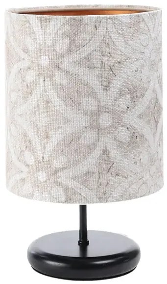 Czarna lampa stołowa z tkaninowym abażurem - 5X S364 B6-C49