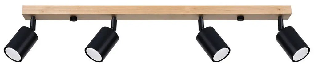 Listwa oświetleniowa VERDO 4 czarna SOLLUX LIGHTING