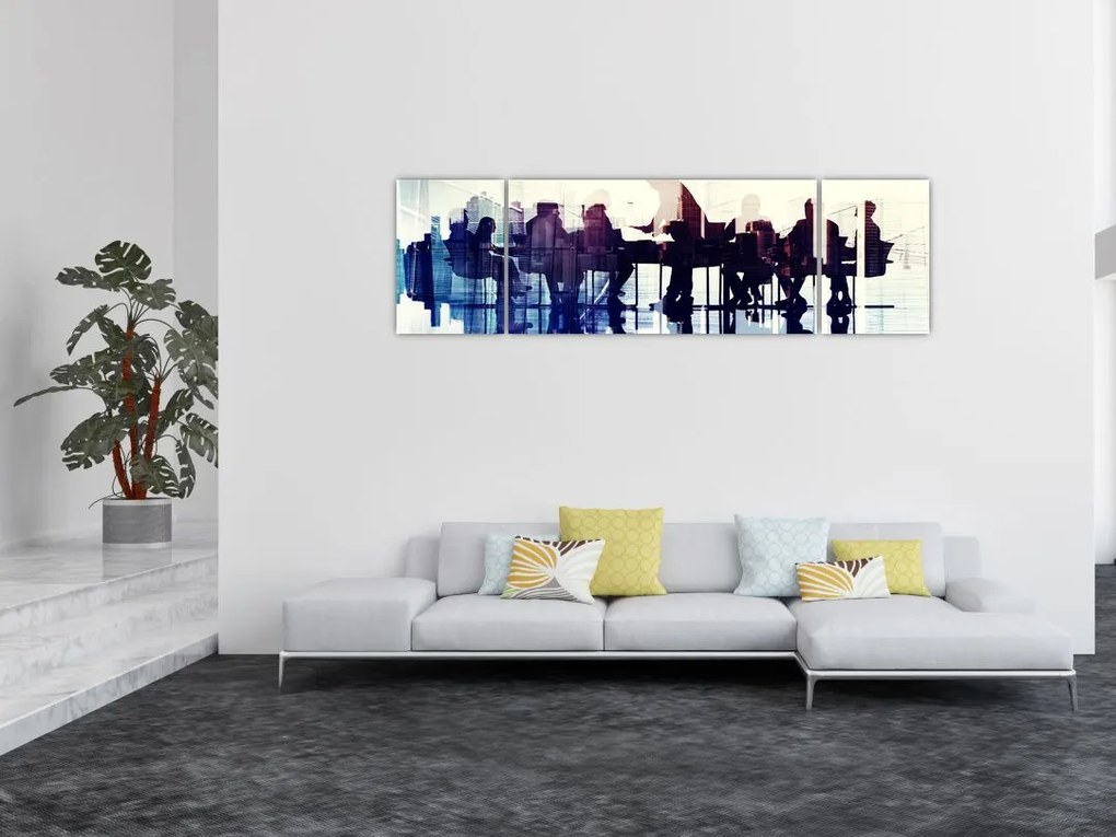Obraz muzyków (170x50 cm)