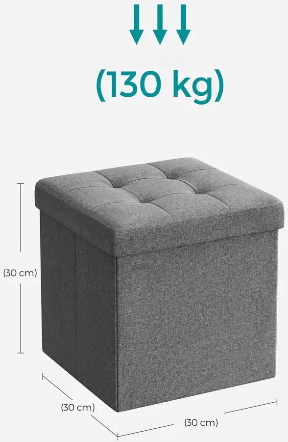 Ciemnoszara Pufa Składana D5-S78