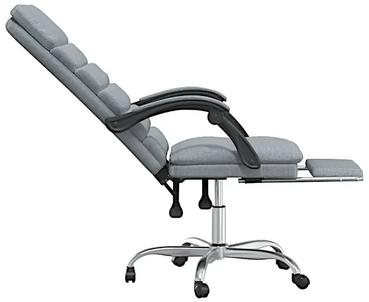 Jasnoszary rozkładany fotel biurowy z podnóżkiem masujący G9-Z88